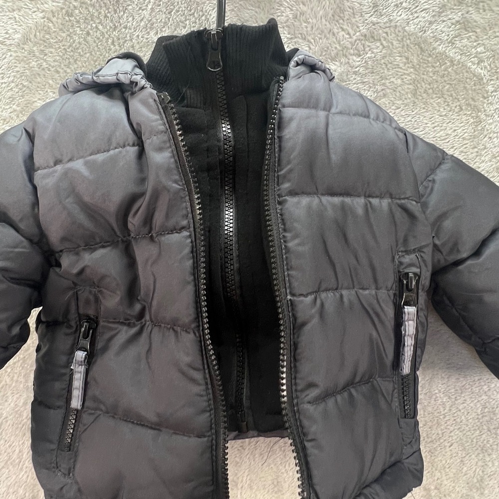 Rothschild Mens Baby 12M Black Hooded Puffer Jacket Full Zip Winter‎ Coat